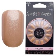 Színes műköröm tip-ek Gold Shimmer – press-on köröm szett ragasztóval