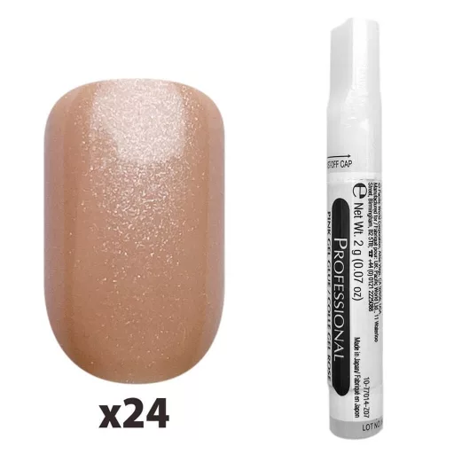 Színes műköröm tip-ek Gold Shimmer – press-on köröm szett ragasztóval