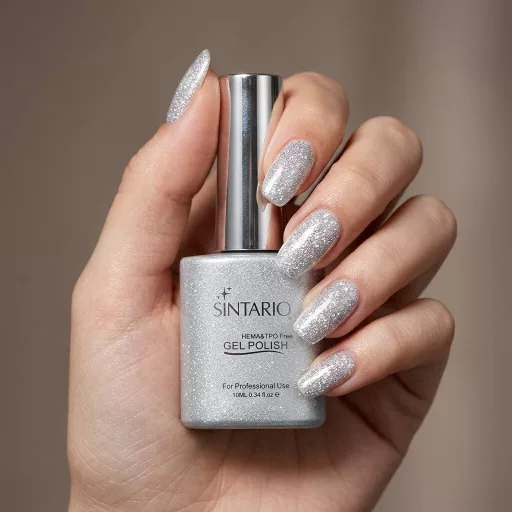 Sintario Géllakk 146 - teljes fedésű ezüst csillámos, HEMA mentes, 10ml