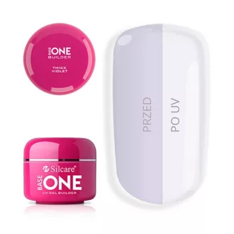Silcare Base One Thick Violet Építőzselé 5g – kompakt UV-szűrő lila formula víztiszta kötéssel