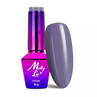 MollyLac Géllakk – Boheme Nr. 343, elegáns szürkés-lila árnyalat a körmökön