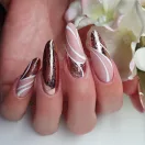 MollyLac Géllakk Naomi Nr. 203 – karamell bézs és rózsaszín árnyalat