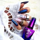 MollyLac Deep Galaxy 218 géllakk – tengerészkék színű csillámos géllakk