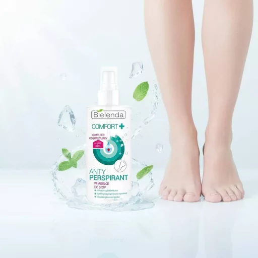 Bielenda Izzadásgátló Láb spray – frissítő és izzadáscsökkentő lábápoló spray mindennapi használatra