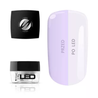 Silcare High Light LED Violet Építőzselé 15g – 30mp kötés, UV-szűrő lila formula, nem sárgul