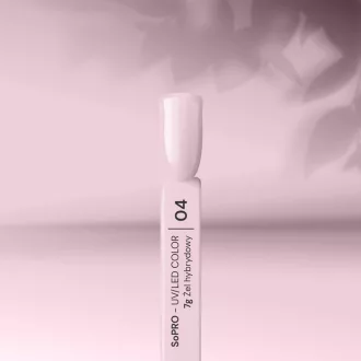 Silcare SoPro HEMA Free Géllakk 04# – fehéres tejrózsaszín nude HEMA mentes géllakk