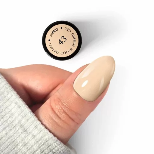 Silcare SoPro HEMA Free Géllakk 43# – krémes bézs-nude HEMA mentes géllakk