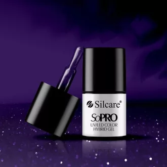 Silcare SoPro HEMA Free Géllakk 46# – mélylila ibolya csillámos HEMA mentes géllakk