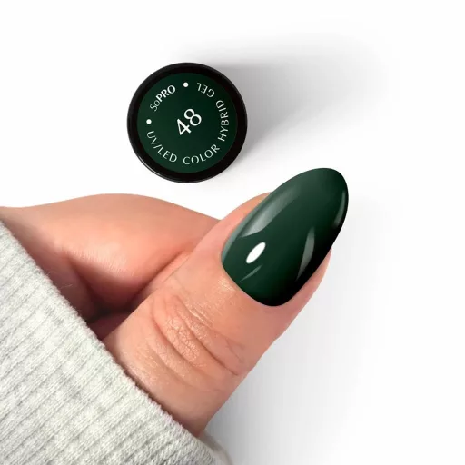 Silcare SoPro HEMA Free Géllakk 48# – mély smaragdzöld HEMA mentes géllakk