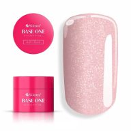 Silcare Base One Misty Rose csillámos építőzselé – rózsaszín UV zselé csillámokkal