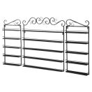 3 részes fekete géllakk tároló falipolc – 210 lakk kapacitással