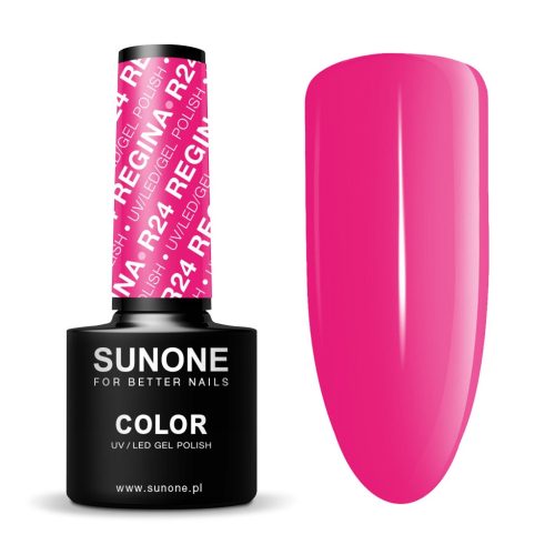 Sunone Géllakk R24 Regina – tartós, Barbie rózsaszín géllakk elegáns üvegben