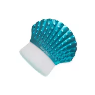 Műkörmös portalanító kefe – kagyló formájú, türkiz zöld színben
