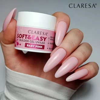 Claresa Soft&Easy Builder zselé Baby Pink – professzionális körömépítéshez