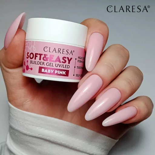 Claresa Soft&Easy Builder zselé Baby Pink – professzionális körömépítéshez