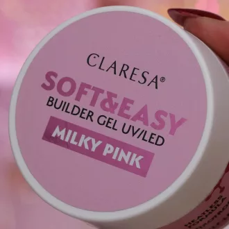 Claresa Soft&Easy Builder zselé Milky Pink – professzionális körömépítéshez