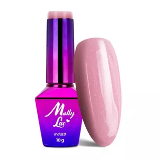 MollyLac Lollipop Nr. 450 géllakk – nőies pasztell rózsaszín csillámos árnyalat