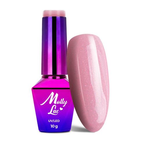 MollyLac Lollipop Nr. 450 géllakk – nőies pasztell rózsaszín csillámos árnyalat