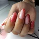 MollyLac Géllakk - Strawberry Mousse Nr. 471 - rózsaarany csillámos piros géllakk