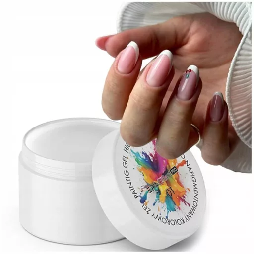 Excellent PRO High Pigment festőzselé 01 – fehér dekor zselé precíz körömdíszítésekhez