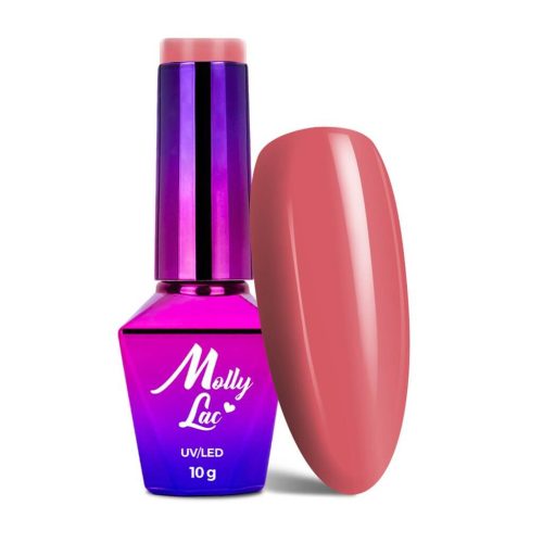 MollyLac Géllakk - Coral Gloss Nr. 513 elegáns tégla-korall árnyalat