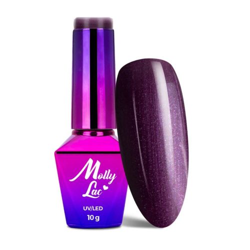 MollyLac géllakk Instinct Nr. 516 – gyöngyházfényű padlizsán árnyalat, Miss Iconic kollekció