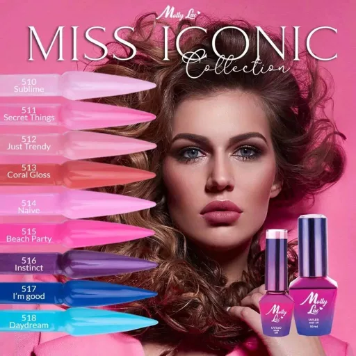 MollyLac géllakk Instinct Nr. 516 – gyöngyházfényű padlizsán árnyalat, Miss Iconic kollekció