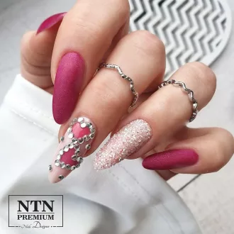 NTN Premium UV/LED Géllakk 203# fukszia csillámos HEMA Free