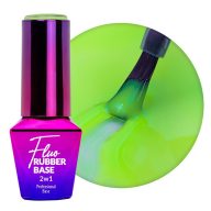 MollyLac Fluo 2in1 Rubber Base Lime Mojito 03# – neon alapzselé és színréteg egyben, HEMA mentes