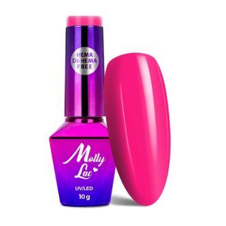 MollyLac Géllakk Pink Tulip Nr. 723 HEMA Free – neon rózsaszín, friss és nőies árnyalat