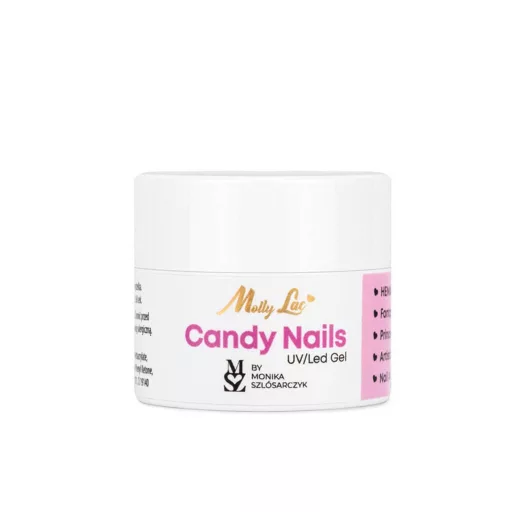 Candy Nail Gél Candy Snow HEMA Free hófehér tejes csillámos díszítő zselé