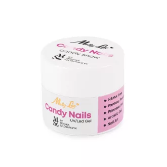 Candy Nail Gél Candy Snow HEMA Free hófehér tejes csillámos díszítő zselé