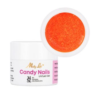 Candy Nail Gél Light Candy Orange HEMA Free világos narancs csillámos díszítő zselé