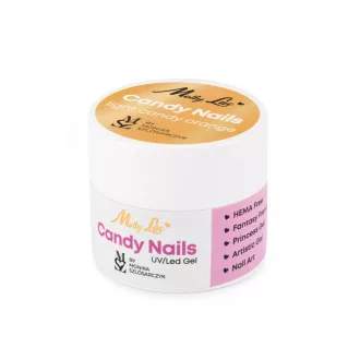 Candy Nail Gél Light Candy Orange HEMA Free világos narancs csillámos díszítő zselé