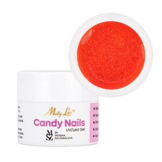 Candy Nail Gél Light Candy Orange HEMA Free világos narancs csillámos díszítő zselé