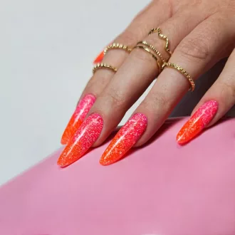 Candy Nail Gél Light Candy Orange HEMA Free világos narancs csillámos díszítő zselé