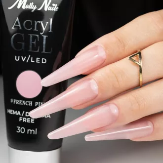 Molly Nails Polygél French Pink 30ml HEMA Free akrilgél körömépítéshez