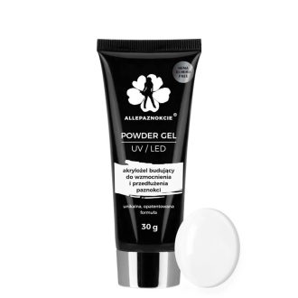 Powder Gel White 30ml – HEMA mentes mousse állagú zselé fehér árnyalatban