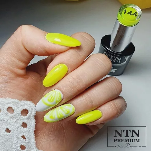 NTN Premium Géllakk 144# – California kollekció neon citromsárga HEMA mentes géllakk