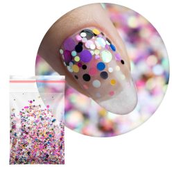Színes köröm konfetti 05 – díszítő glitter műkörömhöz és gél lakkhoz