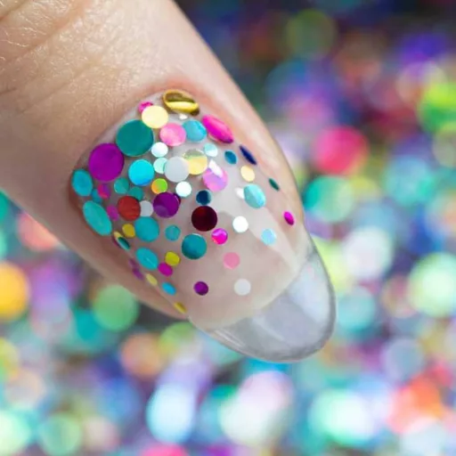 Színes köröm konfetti 07 – díszítő glitter műkörömhöz és gél lakkhoz