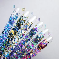 Színes köröm konfetti 08 – díszítő glitter műkörömhöz és gél lakkhoz
