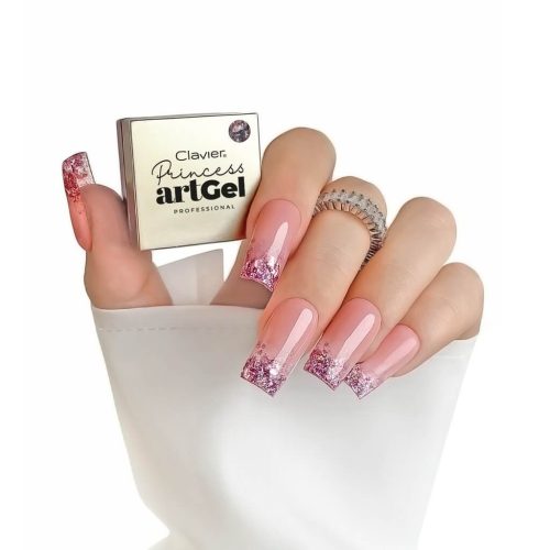 Art Gél Princess - Rapunzel rózsaszínes glitter zselé romantikus, elegáns körmökhöz