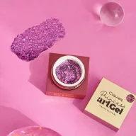 Art Gél Princess - Aurora ciklámen glitter zselé kreatív körömdíszítéshez