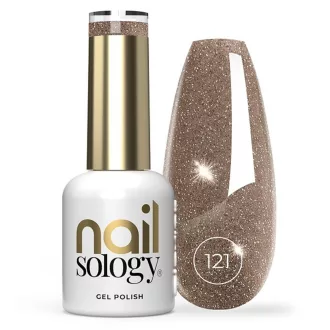 NailSology® Rose Goddess Nr. 121 bézs reflektív géllakk – elegáns flash hatás