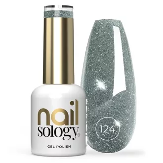 NailSology® Sea Life Blue Nr. 124 ezüstös-kék reflektív géllakk – flash hatás