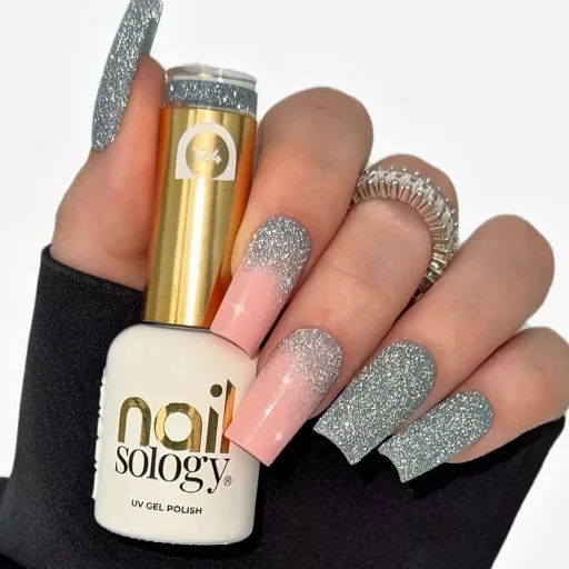 NailSology® Sea Life Blue Nr. 124 ezüstös-kék reflektív géllakk – flash hatás
