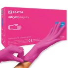 Púdermentes Nitril Kesztyű Magenta S – latexmentes, rózsaszín védőkesztyű