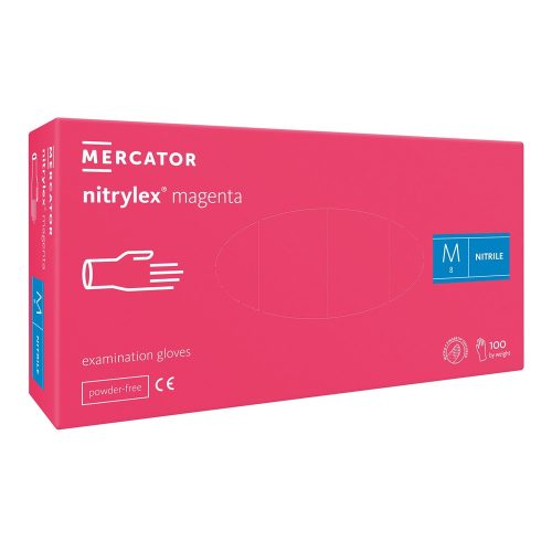 Púdermentes Nitril Kesztyű, Magenta M