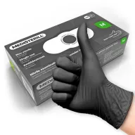 Púdermentes nitril kesztyű Black M latexmentes kivitelben